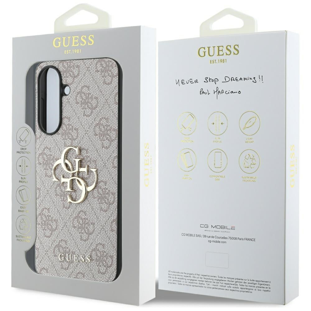 Suojakotelo Samsung Galaxy A56 A566:lle, Guess, 4G Big Logo, Pinkki