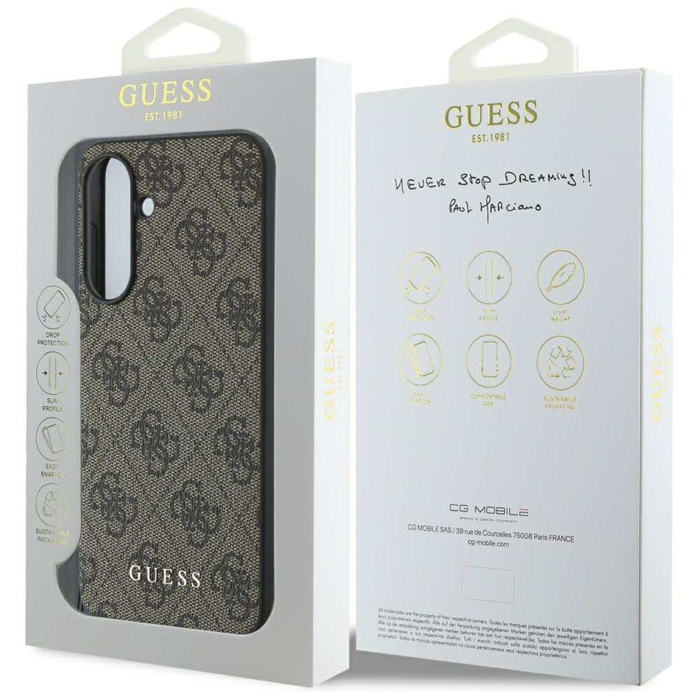 Suojakotelo Samsung Galaxy A56 A566:lle, Guess, 4G Charm, Ruskea