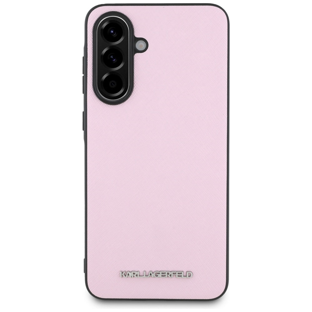 Kotelo Samsung Galaxy A56 A566:lle, Karl Lagerfeld, Saffiano Metal Logo, Pinkki