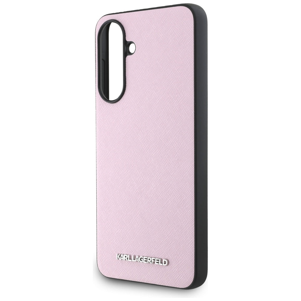 Kotelo Samsung Galaxy A56 A566:lle, Karl Lagerfeld, Saffiano Metal Logo, Pinkki