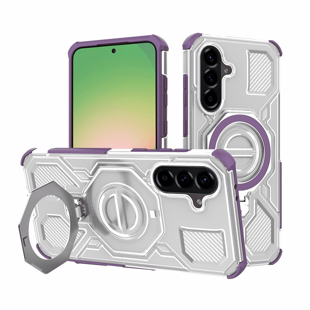 Suojakotelo Samsung Galaxy A56 A566:lle, Techsuit, Carbon Shield Pro, Violetti
