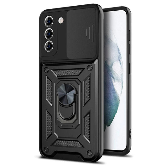 Kuori Samsung Galaxy S21 FE 5G G990:lle, Techsuit, CamShield, Musta