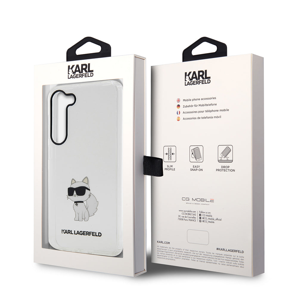 Kotelo Samsung Galaxy S23+ S916:lle, Karl Lagerfeld, Ikonik Choupette, Läpinäkyvä