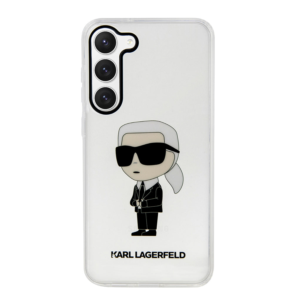 Kotelo Samsung Galaxy S23 S911:lle, Karl Lagerfeld, Ikonik Karl, Läpinäkyvä