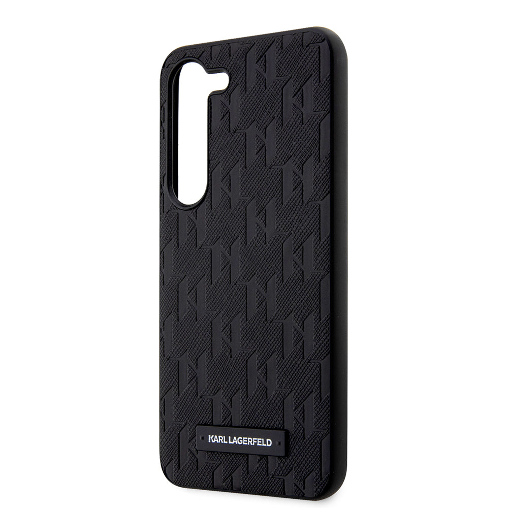 Kotelo Samsung Galaxy S23 S911:lle, Karl Lagerfeld, Saffiano Monogram Metal Logo, Musta