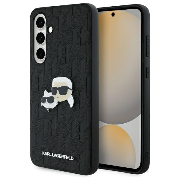 Kotelo Samsung Galaxy S24 FE S721:lle, Karl Lagerfeld, Monogram Karl & Choupette's Heads, Musta