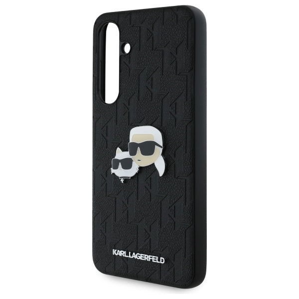 Kotelo Samsung Galaxy S24 FE S721:lle, Karl Lagerfeld, Monogram Karl & Choupette's Heads, Musta