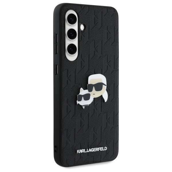 Kotelo Samsung Galaxy S24 FE S721:lle, Karl Lagerfeld, Monogram Karl & Choupette's Heads, Musta