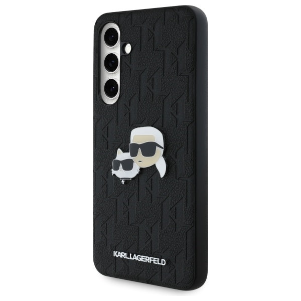 Kotelo Samsung Galaxy S24 FE S721:lle, Karl Lagerfeld, Monogram Karl & Choupette's Heads, Musta