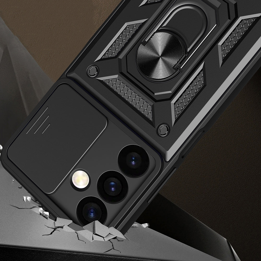 Kuori Samsung Galaxy S24 FE S721:lle, Techsuit, CamShield, Musta
