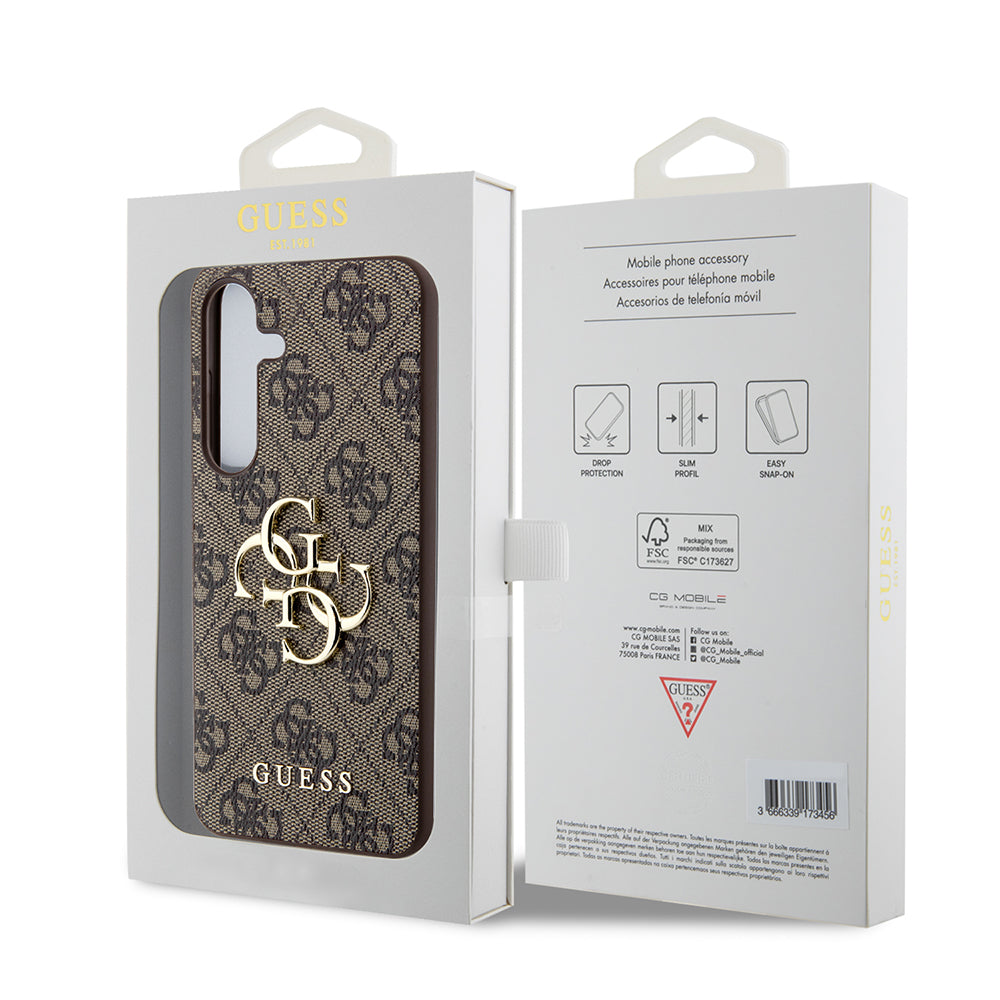 Suojakotelo Samsung Galaxy S24+ S926, Guess, 4G Big Logo, Ruskea