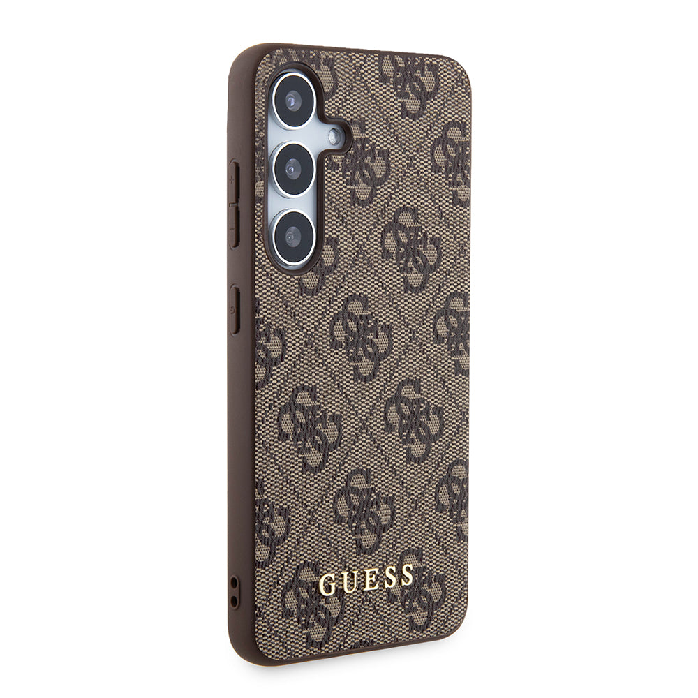 Kotelo Samsung Galaxy S24+ S926:lle, Guess, 4G Metal Gold Logo, Ruskea