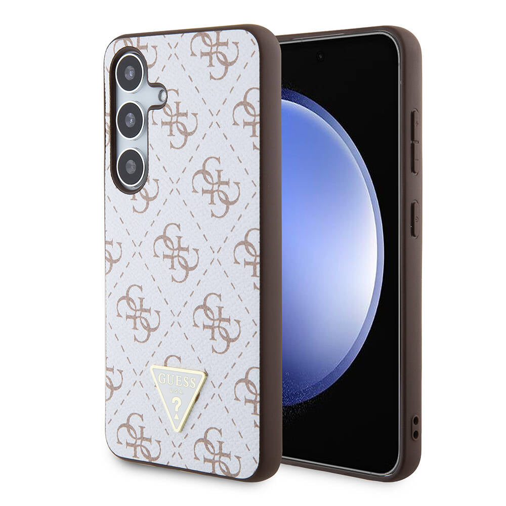 Suojakotelo Samsung Galaxy S24+ S926, Guess, 4G Triangle Logo, Valkoinen