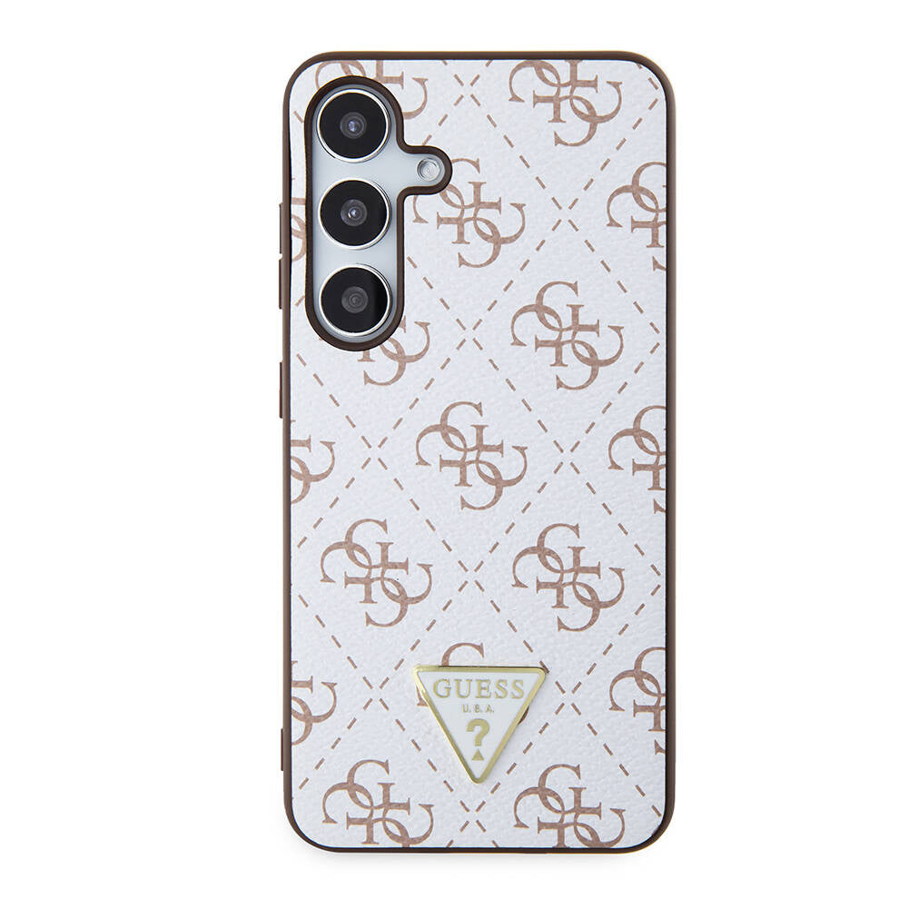 Suojakotelo Samsung Galaxy S24+ S926, Guess, 4G Triangle Logo, Valkoinen