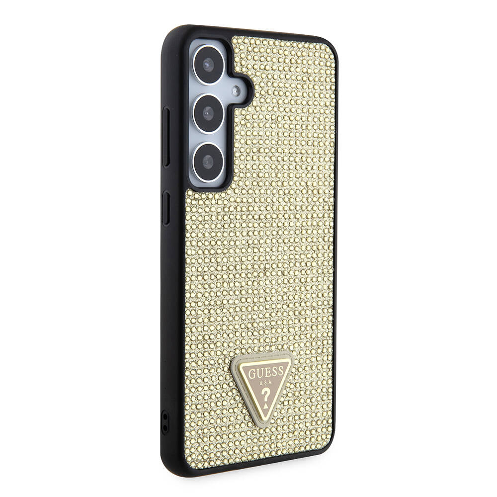 Kotelo Samsung Galaxy S24+ S926:lle, Guess, Rhinestone Triangle Logo, Kultainen