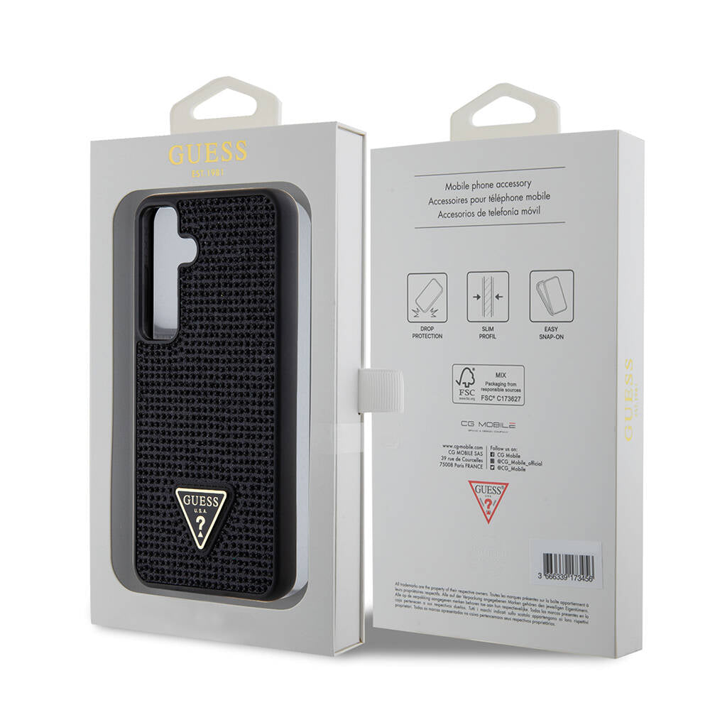 Kotelo Samsung Galaxy S24+ S926, Guess, Rhinestone Triangle Logo, Musta