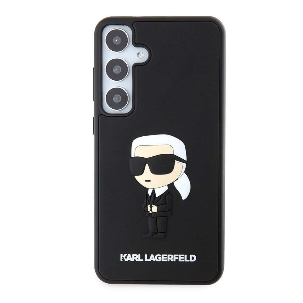 Kotelo Samsung Galaxy S24+ S926:lle, Karl Lagerfeld, 3D Rubber Ikonik Karl, Musta