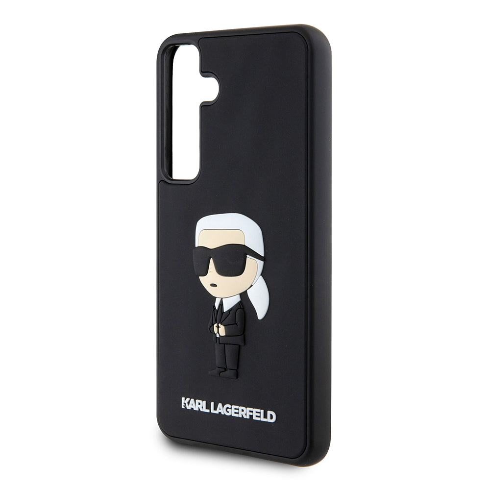 Kotelo Samsung Galaxy S24+ S926:lle, Karl Lagerfeld, 3D Rubber Ikonik Karl, Musta