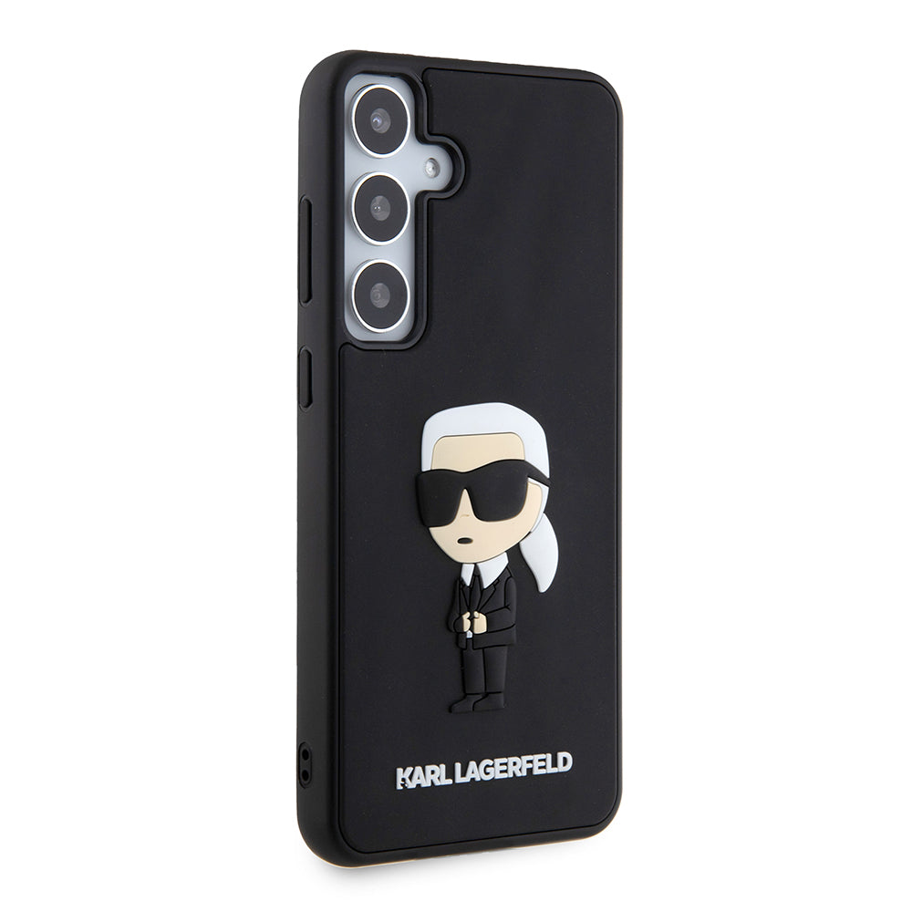 Kotelo Samsung Galaxy S24+ S926:lle, Karl Lagerfeld, 3D Rubber Ikonik Karl, Musta