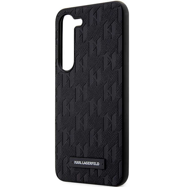 Case for Samsung Galaxy S24+ S926, Karl Lagerfeld, Saffiano Monogram Metal Logo, Black