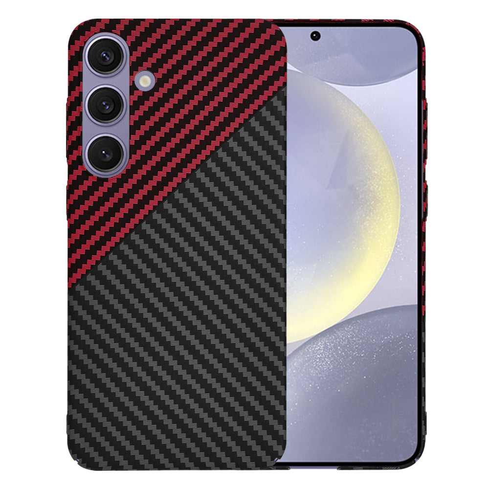 Kuori Samsung Galaxy S24+ S926:lle, Techsuit, Carbonite FiberShell, Musta Punainen
