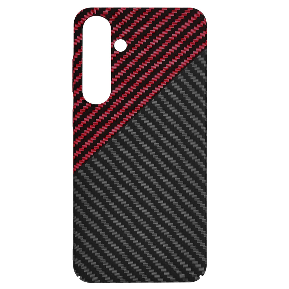 Kuori Samsung Galaxy S24+ S926:lle, Techsuit, Carbonite FiberShell, Musta Punainen