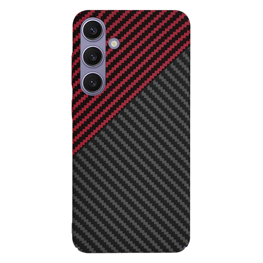 Kuori Samsung Galaxy S24+ S926:lle, Techsuit, Carbonite FiberShell, Musta Punainen