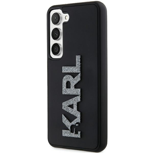 Kotelo Samsung Galaxy S24 S921:lle, Karl Lagerfeld, 3D Rubber Glitter Logo, Musta