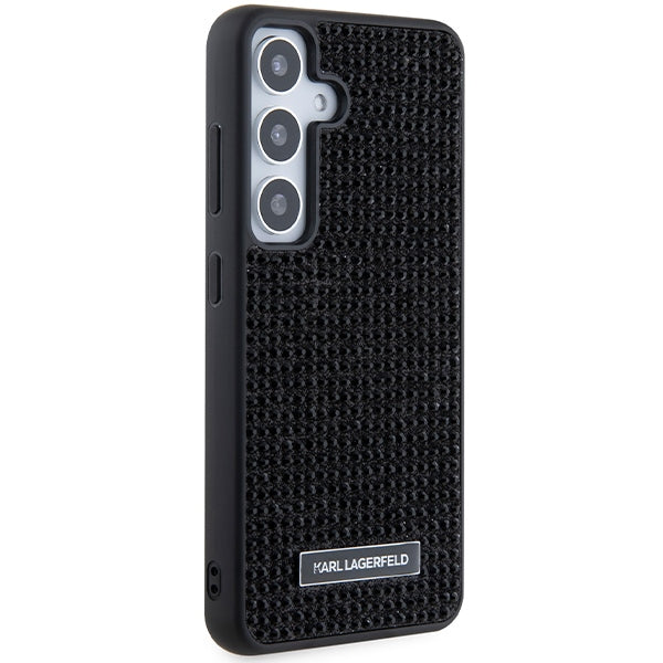 Case for Samsung Galaxy S24 S921, Karl Lagerfeld, Rhinestone Metal Plate, Black