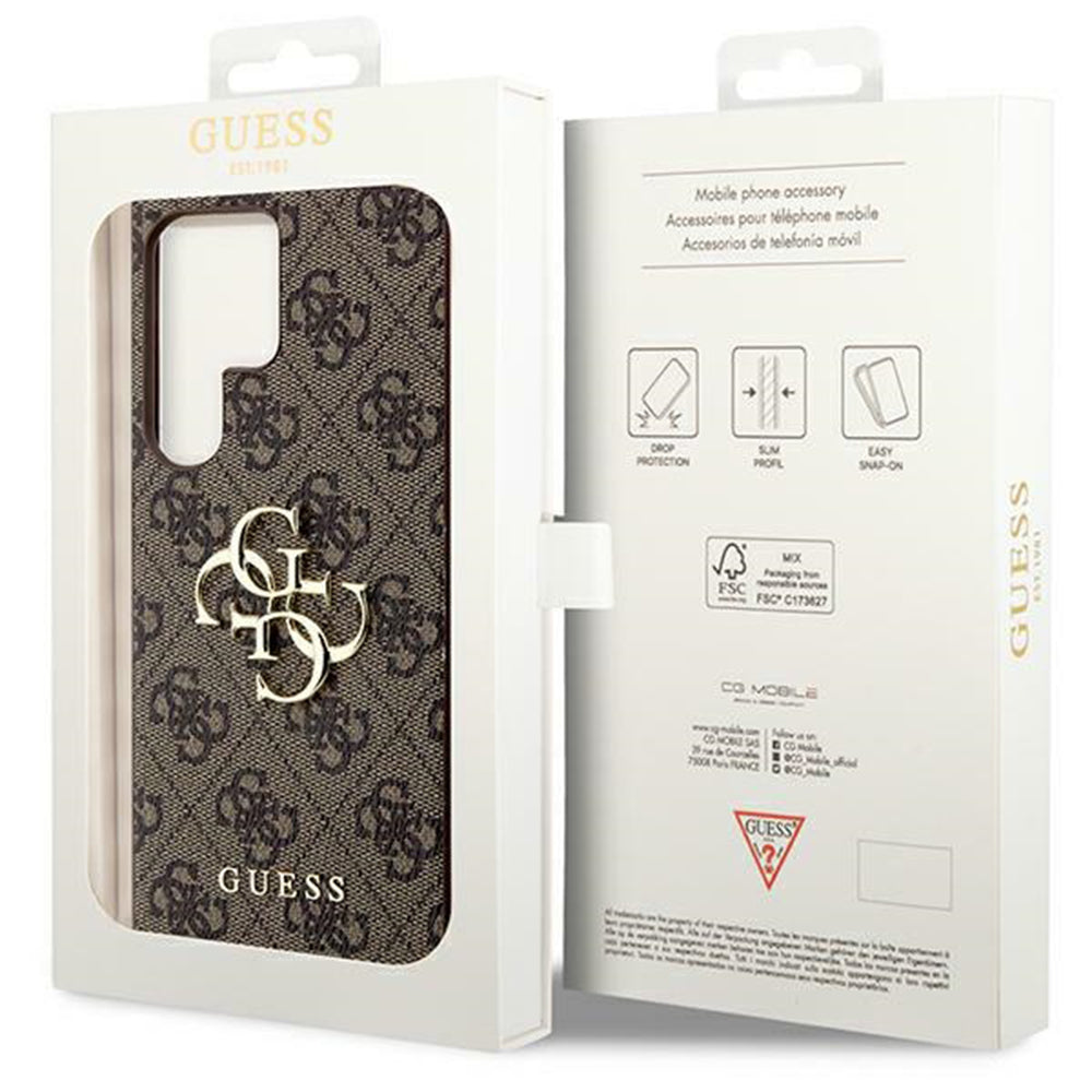 Suojakotelo Samsung Galaxy S24 Ultra S928:lle, Guess, 4G Big Logo, Ruskea