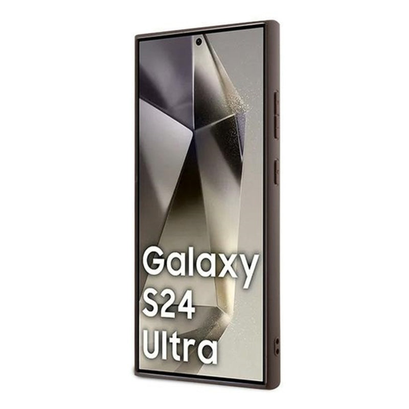 Kotelo Samsung Galaxy S24 Ultra S928:lle, Guess, 4G Metal Gold Logo, Ruskea