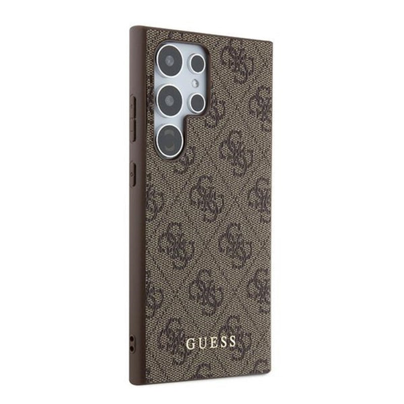 Kotelo Samsung Galaxy S24 Ultra S928:lle, Guess, 4G Metal Gold Logo, Ruskea