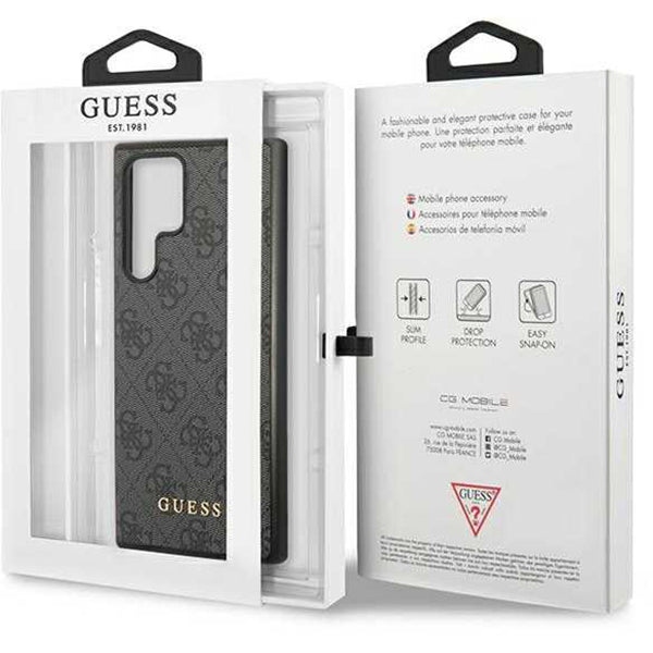 Suojakotelo Samsung Galaxy S24 Ultra S928:lle, Guess, 4G Metal Gold Logo, Musta