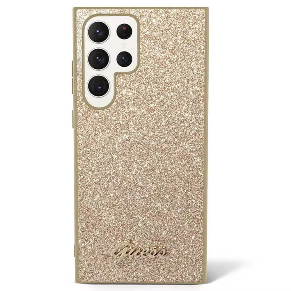 Kotelo Samsung Galaxy S24 Ultra S928:lle, Guess, Glitter Script, Kultainen