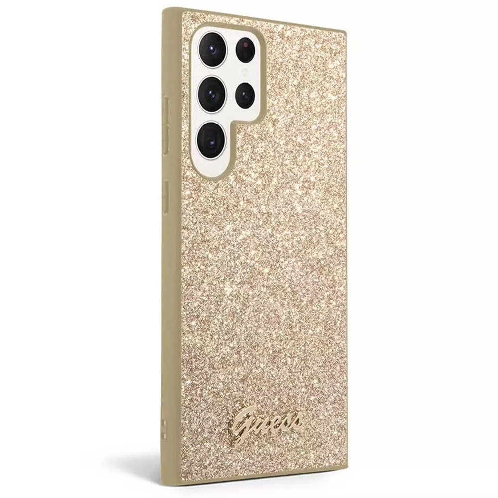 Kotelo Samsung Galaxy S24 Ultra S928:lle, Guess, Glitter Script, Kultainen