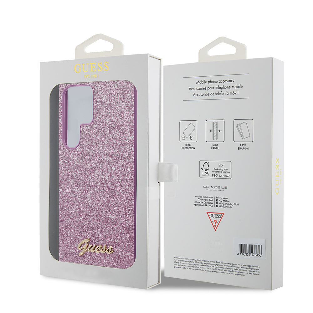 Kotelo Samsung Galaxy S24 Ultra S928:lle, Guess, Glitter Script, Kultainen