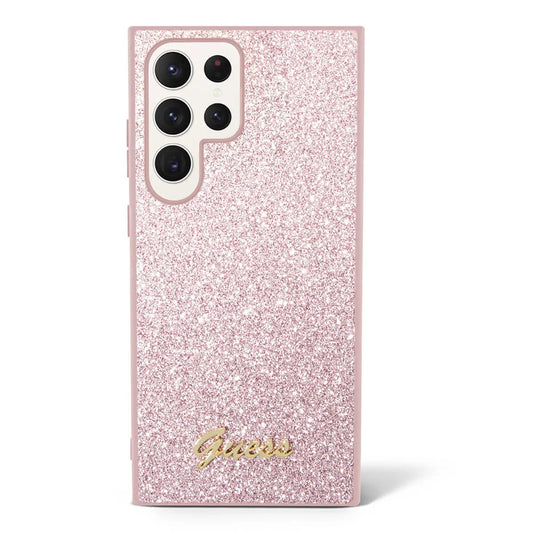 Kotelo Samsung Galaxy S24 Ultra S928:lle, Guess, Glitter Script, Pinkki