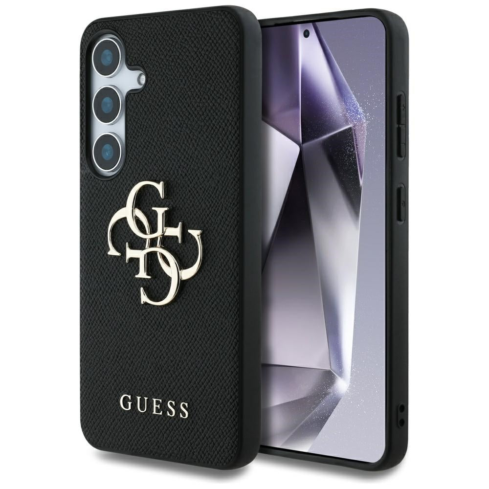 Suojakotelo Samsung Galaxy S25+ S936, Guess, 4G Grained Big and Classic Logo, Musta