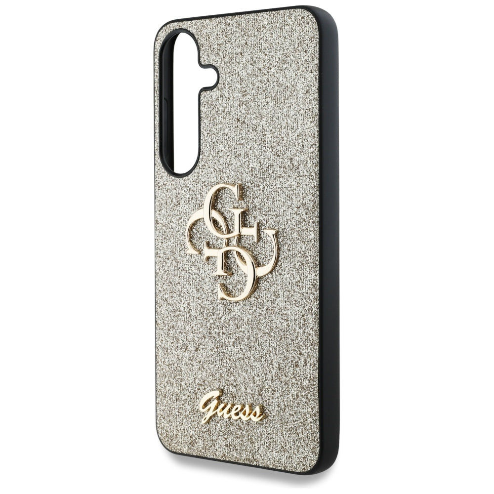 Kotelo Samsung Galaxy S25+ S936:lle, Guess, Glitter Big 4G Script, Kultainen