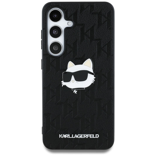 Case for Samsung Galaxy S25+ S936, Karl Lagerfeld, Monogram Choupette's Head, Black
