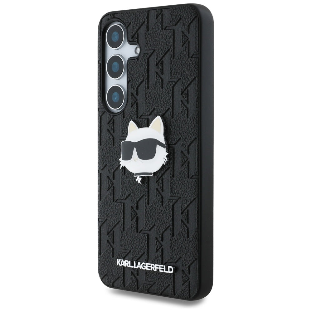 Case for Samsung Galaxy S25+ S936, Karl Lagerfeld, Monogram Choupette's Head, Black