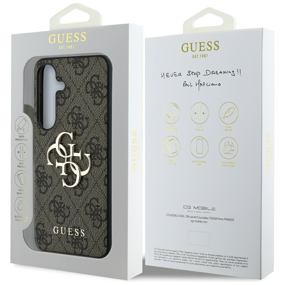 Kotelo Samsung Galaxy S25 S931:lle, Guess, 4G Big Logo, Ruskea