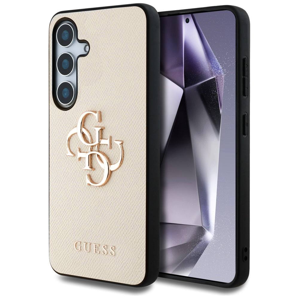 Suojakotelo Samsung Galaxy S25 S931:lle, Guess, 4G Grained Big and Classic Logo, Beige