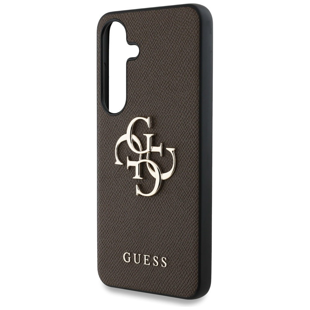Suojakotelo Samsung Galaxy S25 S931:lle, Guess, 4G Grained Big and Classic Logo, Ruskea