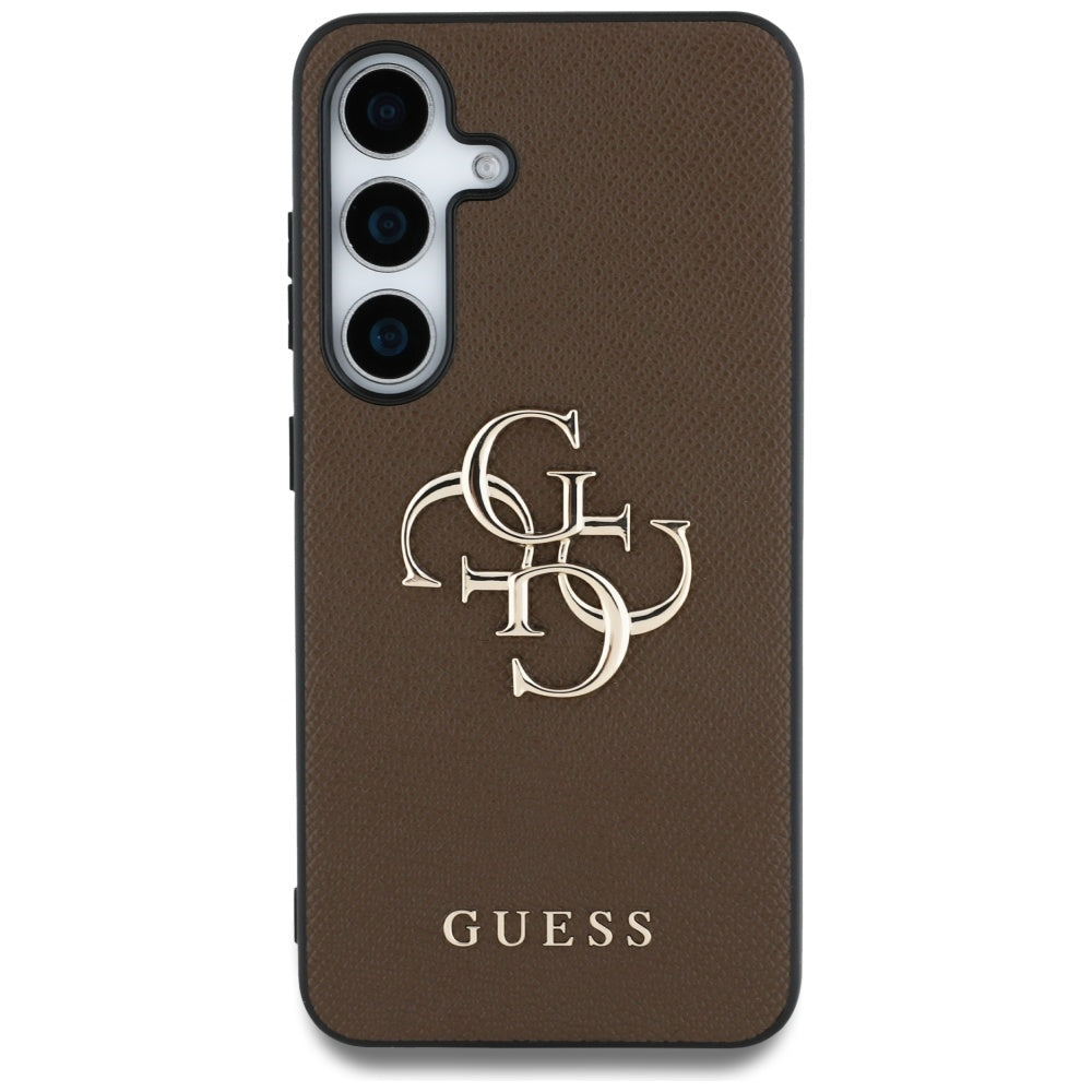 Suojakotelo Samsung Galaxy S25 S931:lle, Guess, 4G Grained Big and Classic Logo, Ruskea
