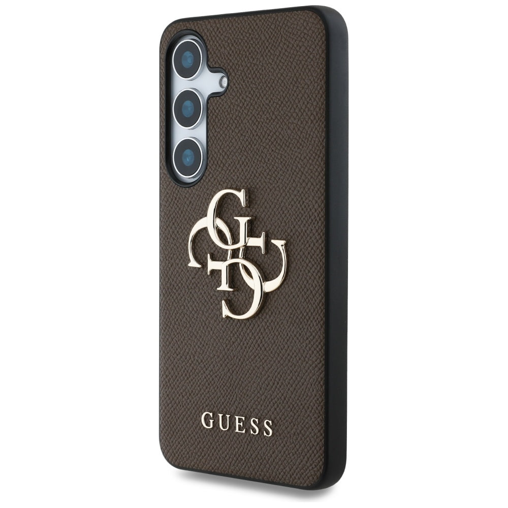 Suojakotelo Samsung Galaxy S25 S931:lle, Guess, 4G Grained Big and Classic Logo, Ruskea