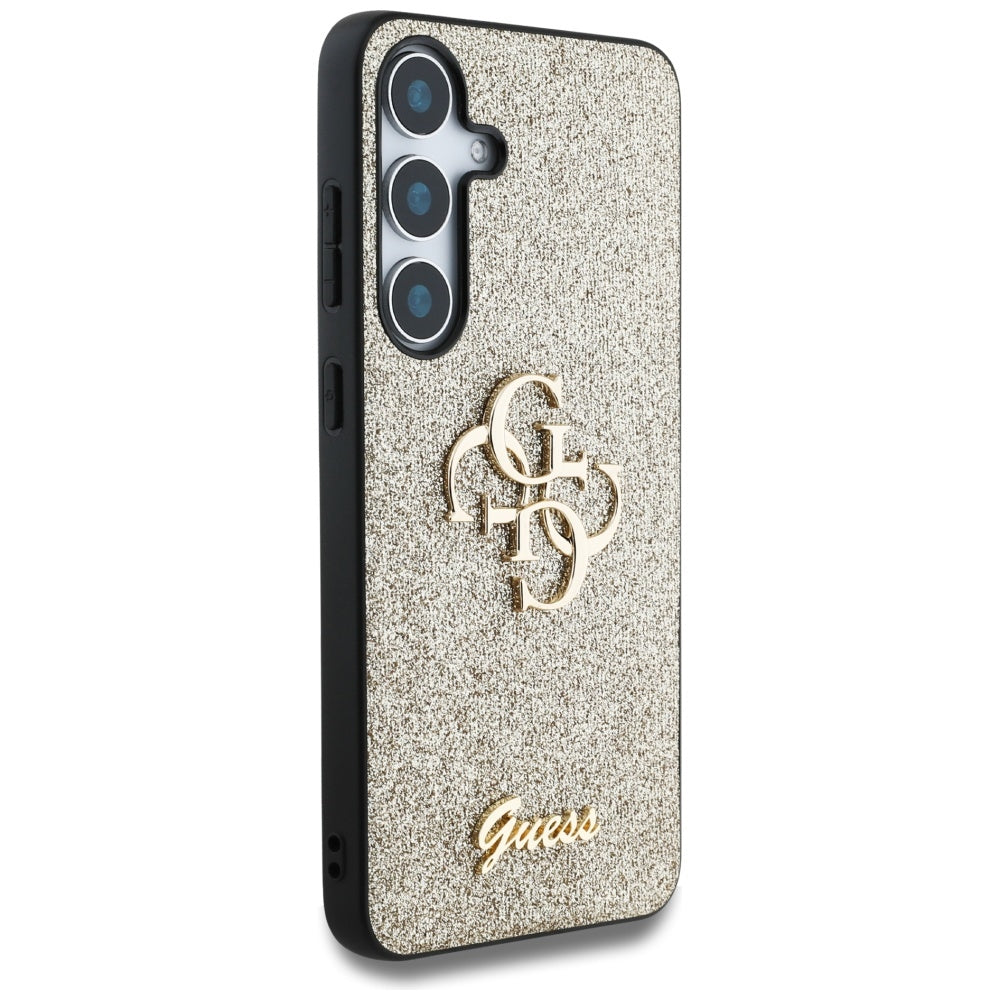 Suojakotelo Samsung Galaxy S25 S931:lle, Guess, Glitter Big 4G Script, Kultainen