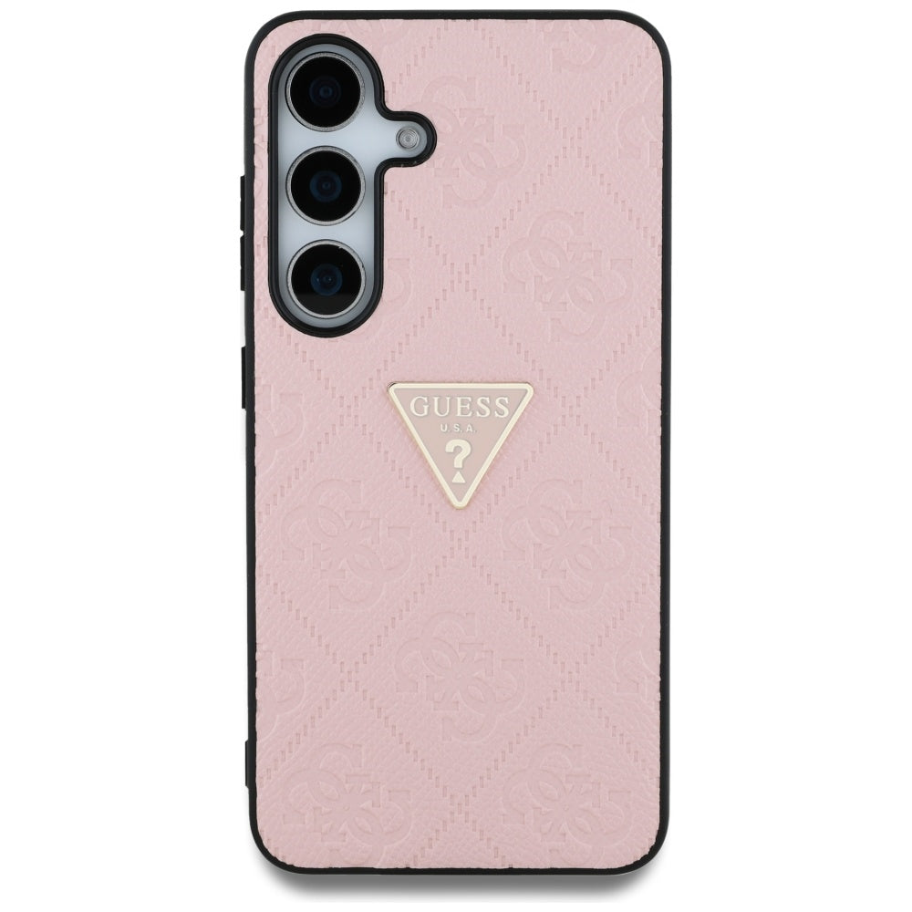 Kotelo Samsung Galaxy S25 S931:lle, Guess, Grained Hot Stamp 4G Triangle, Pinkki