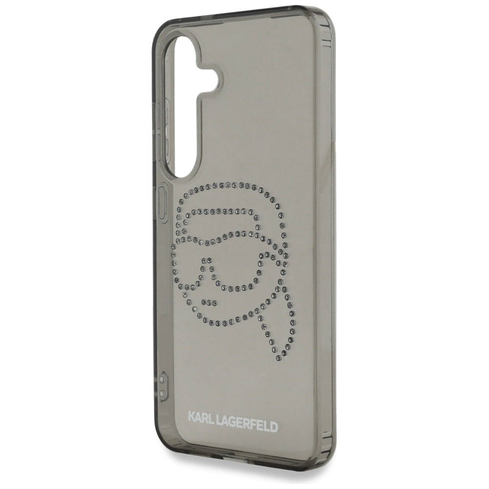 Kotelo Samsung Galaxy S25 S931:lle, Karl Lagerfeld, IML Rhinestones Karl's Head, Musta