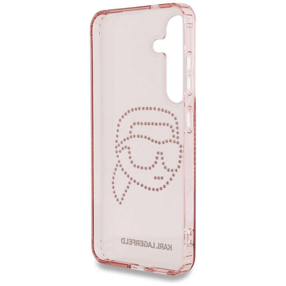 Kotelo Samsung Galaxy S25 S931:lle, Karl Lagerfeld, IML Rhinestones Karl's Head, Pinkki